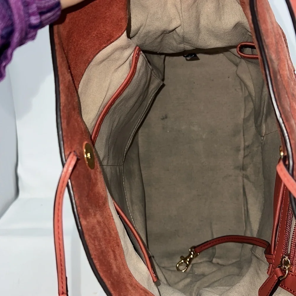 MICHAEL Michael Kors Vivian Cinnamon Suede Leather Shoulder Bag